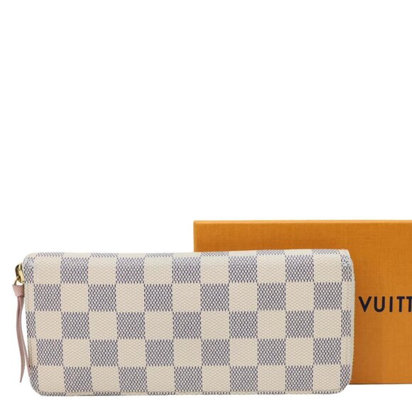 Louis Vuitton  Clemence Damier Azur Wallet Rose Ballerine - Picture 3 of 14